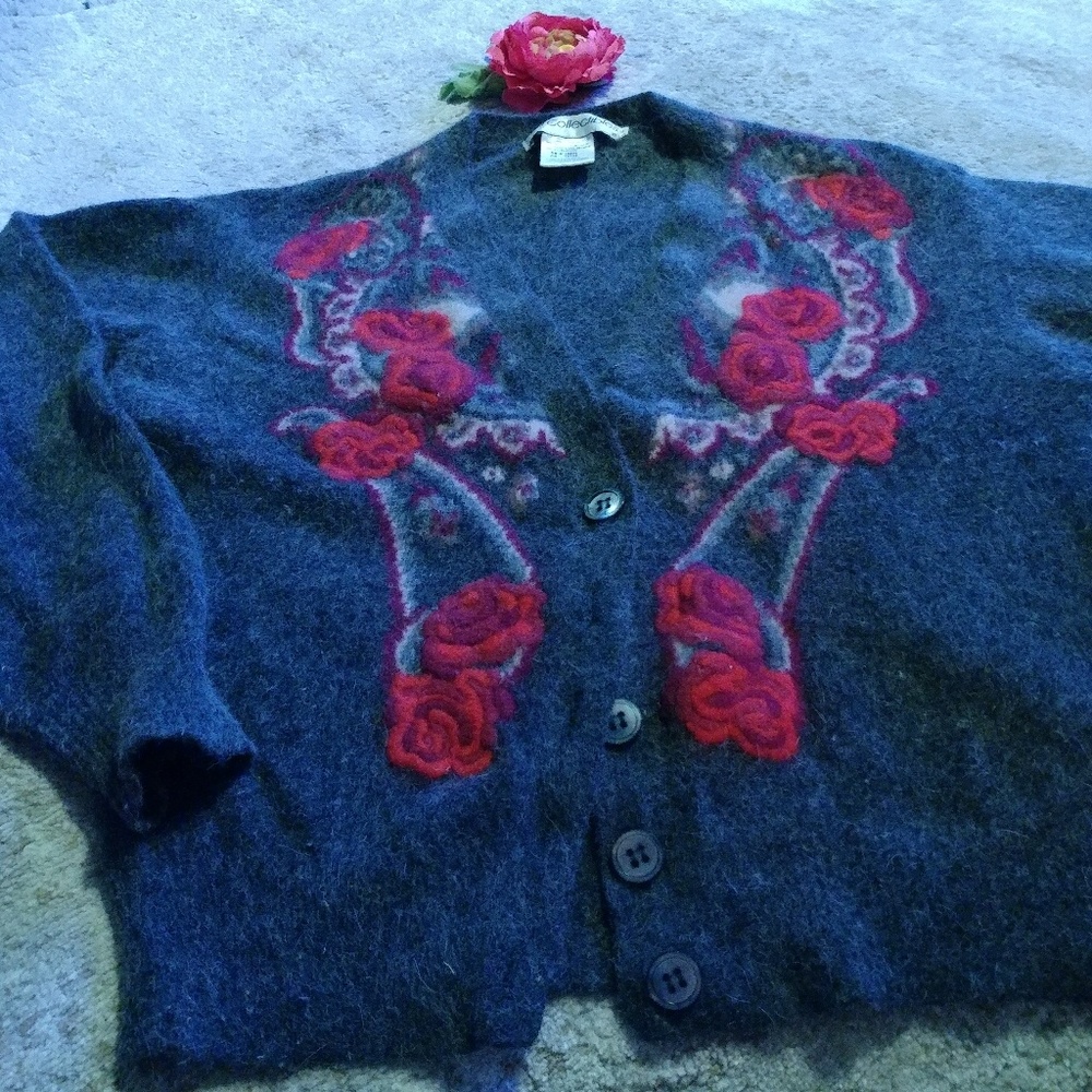 Vintage felted cardigan